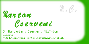 marton cserveni business card